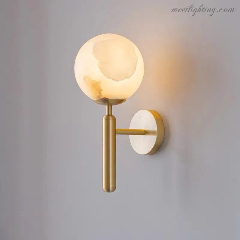 Alabaster Bedroom Wall Sconce Lights-Meet Lighting