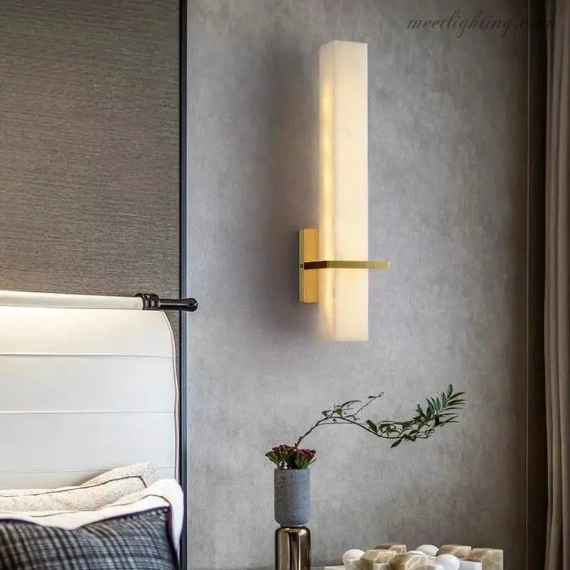 Alabaster Bedroom Wall Sconces Light Fixture-Meet Lighting