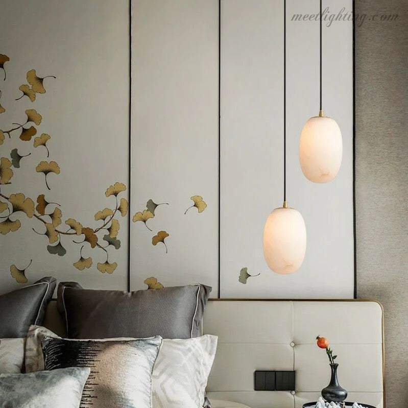 Alabaster Bedside Pendant Light-Meet Lighting