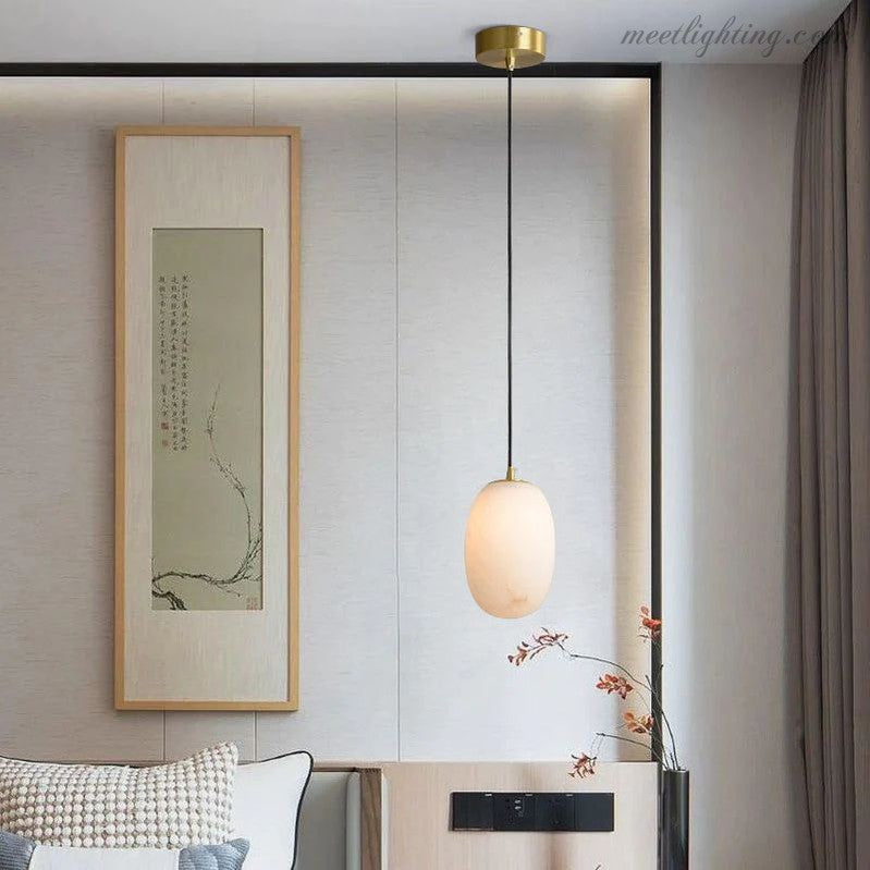 Alabaster Bedside Pendant Light-Meet Lighting