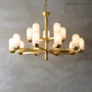 Alabaster Brass Chandelier Living Dining Lighting-Meet Lighting