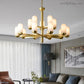 Alabaster Brass Chandelier Living Dining Lighting-Meet Lighting