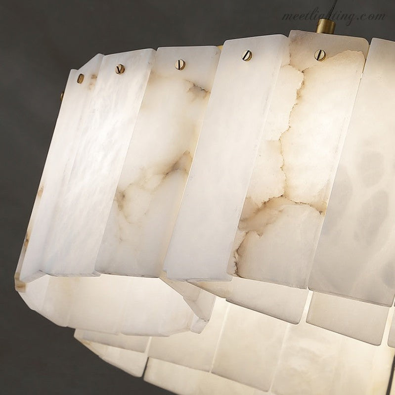 Alabaster Brass Flushmount Ceiling Lamps Chandelier Light-Meet Lighting