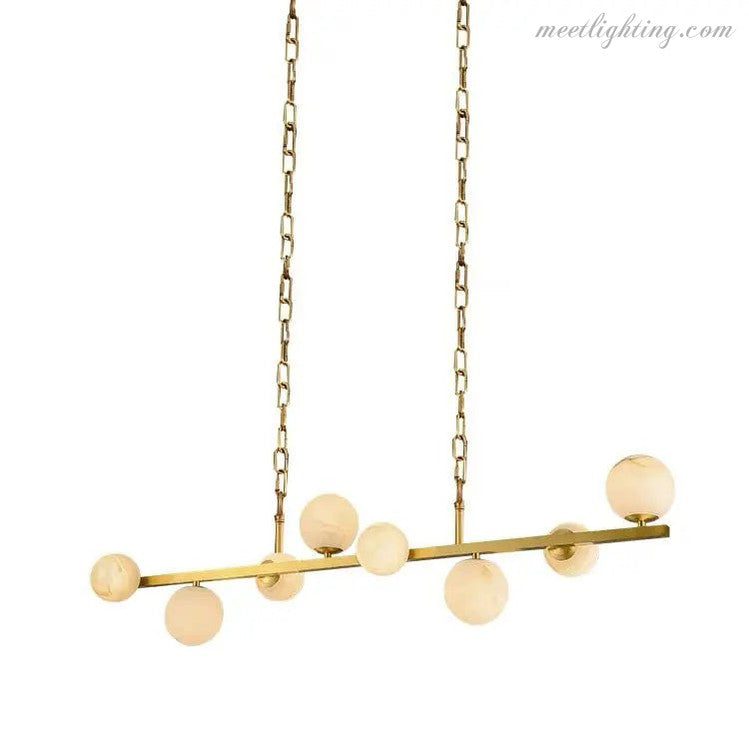 Alabaster Brass Globe Pendant Lights-Meet Lighting