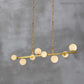 Alabaster Brass Globe Pendant Lights-Meet Lighting