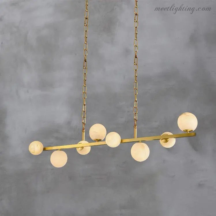 Alabaster Brass Globe Pendant Lights-Meet Lighting