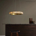 Alabaster Brass Modern Avalon Halo Chandelier-MEET LIGHTING