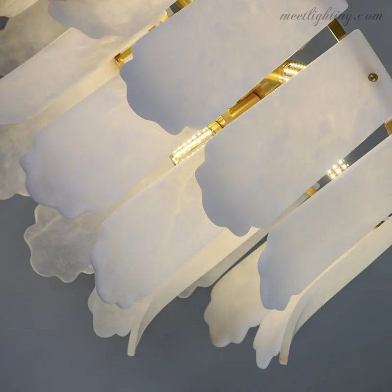 Alabaster Brass Multi-Layer Chandelier Lamp-MEET LIGHTING