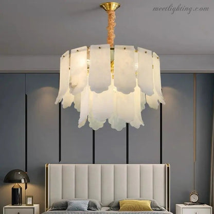 Alabaster Brass Multi-Layer Chandelier Lamp-Meet Lighting