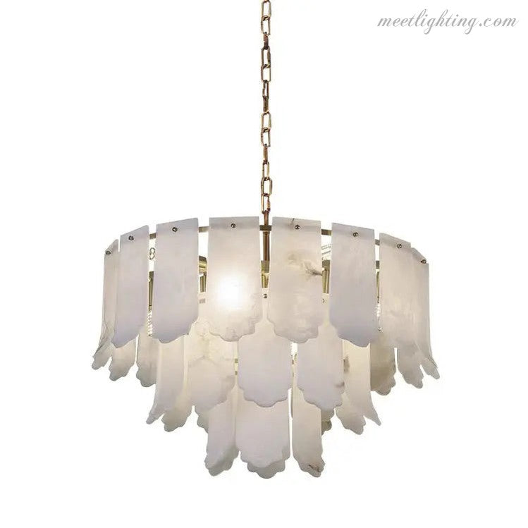 Alabaster Brass Multi-Layer Chandelier Lamp-MEET LIGHTING