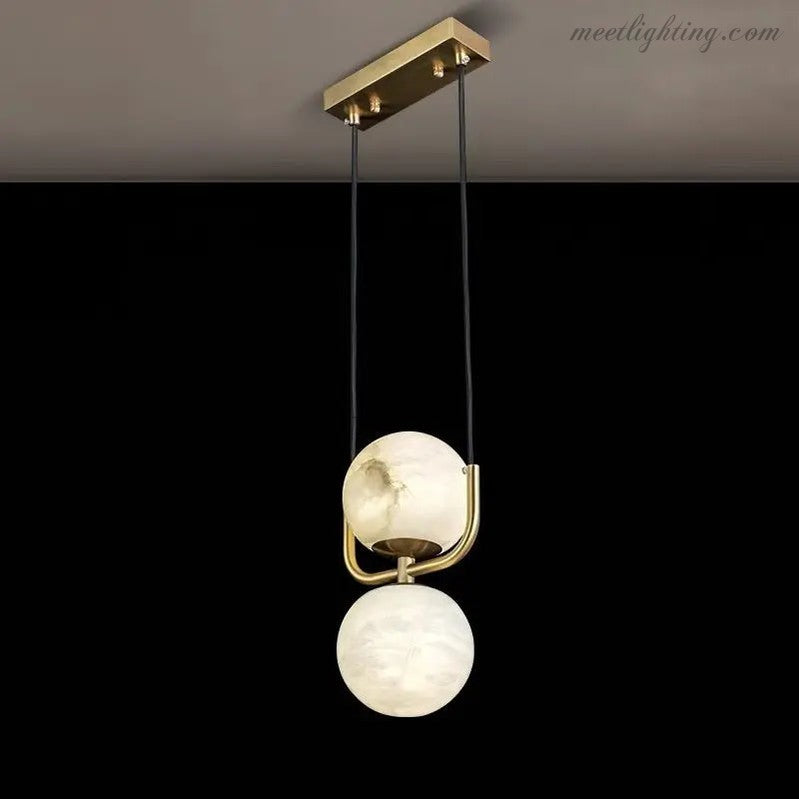 Alabaster Brass Pendant Lights For Bedroom-Meet Lighting