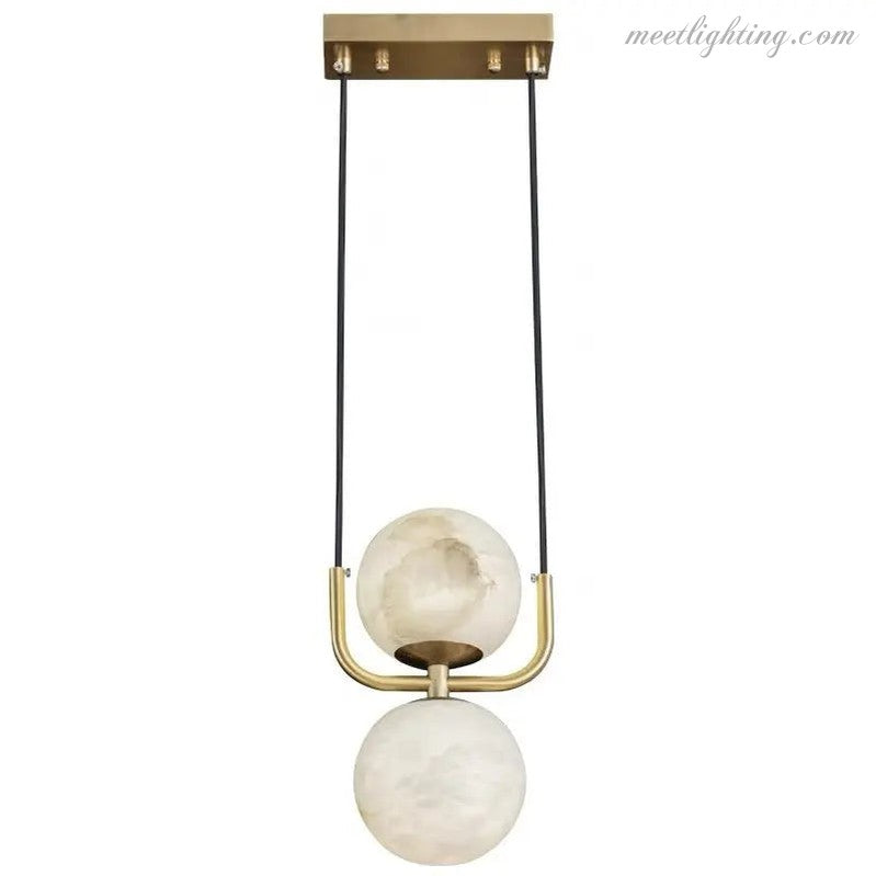 Alabaster Brass Pendant Lights For Bedroom-Meet Lighting