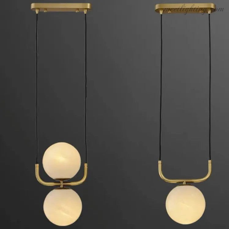 Alabaster Brass Pendant Lights For Bedroom-Meet Lighting