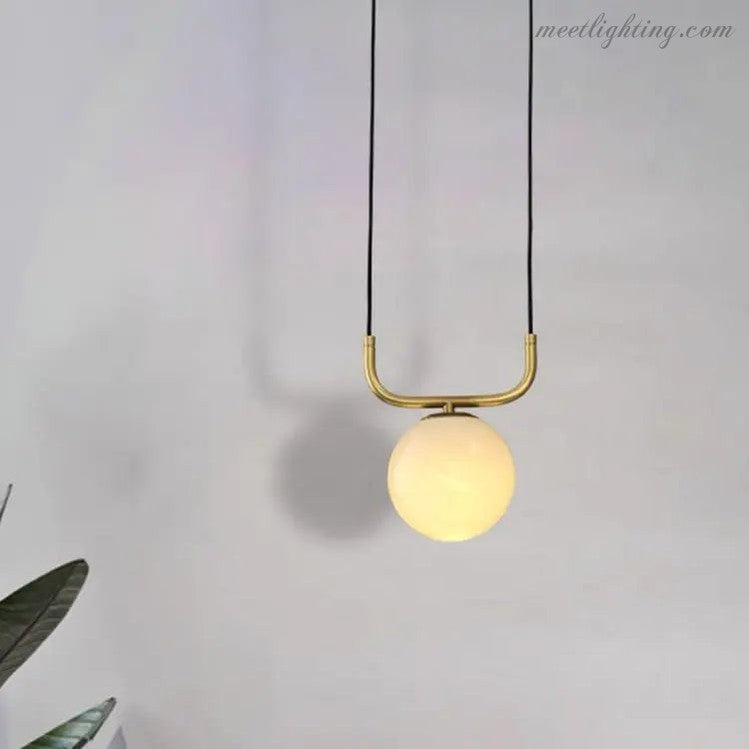 Alabaster Brass Pendant Lights For Bedroom-Meet Lighting