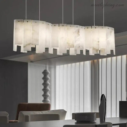 Alabaster Chandelier Pendant Lights Dining Room-Meet Lighting