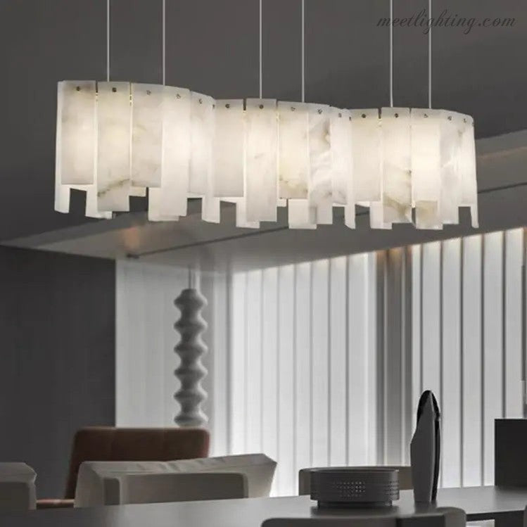 Alabaster Chandelier Pendant Lights Dining Room-MEET LIGHTING