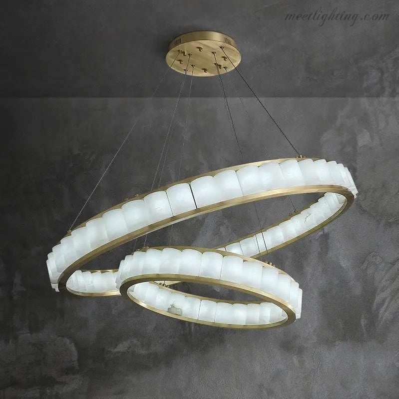 Alabaster Circle Round Pendent Lights-Meet Lighting