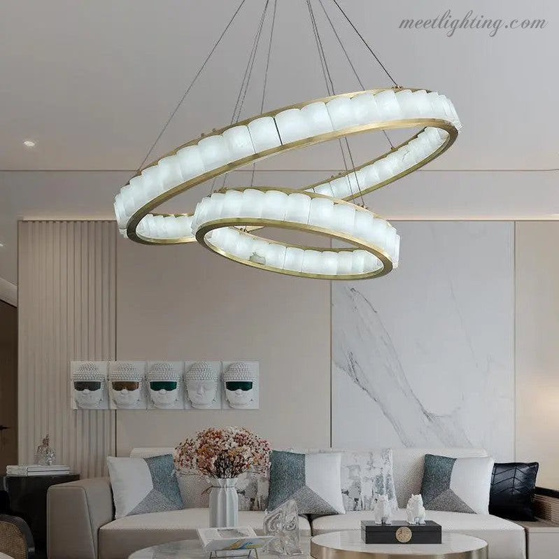 Alabaster Circle Round Pendent Lights-Meet Lighting