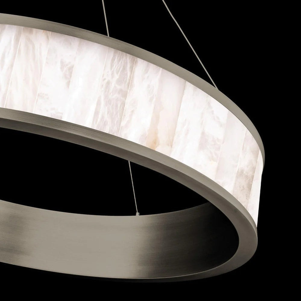 Alabaster Coliseo LED Round Chandelier 28''-MEET LIGHTING