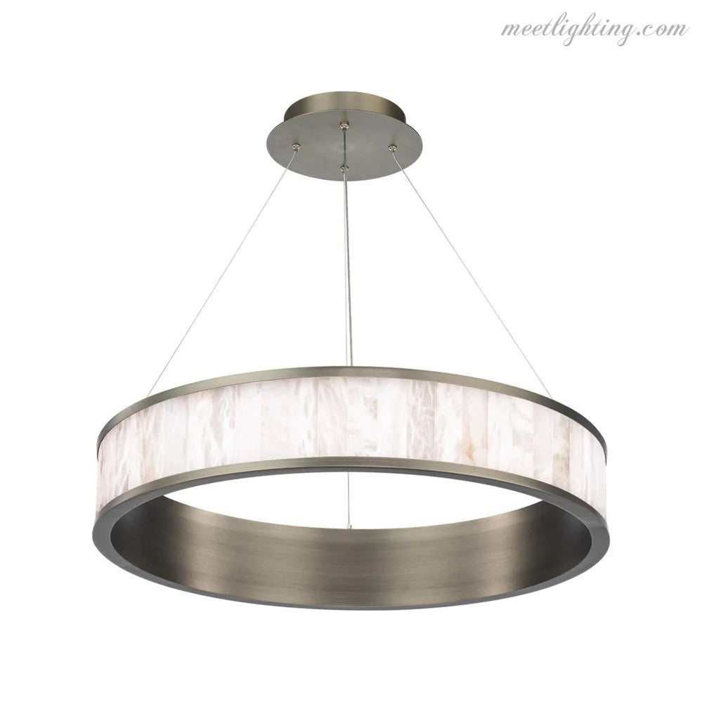 Alabaster Coliseo LED Round Chandelier 28''-MEET LIGHTING
