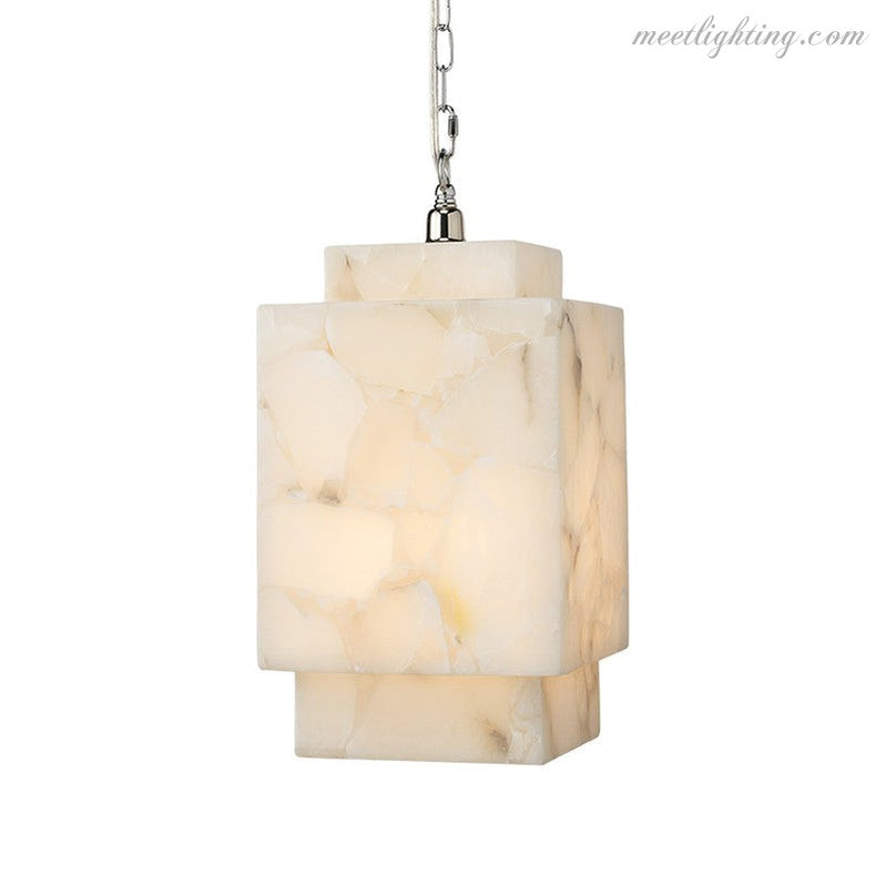 Alabaster Cube Pendant Light-Meet Lighting