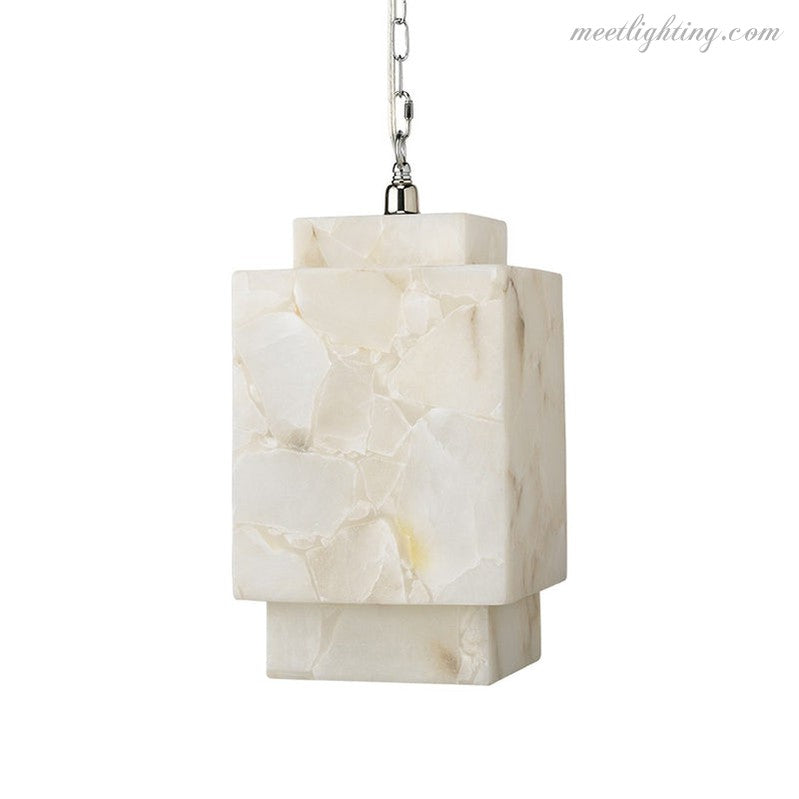 Alabaster Cube Pendant Light-Meet Lighting