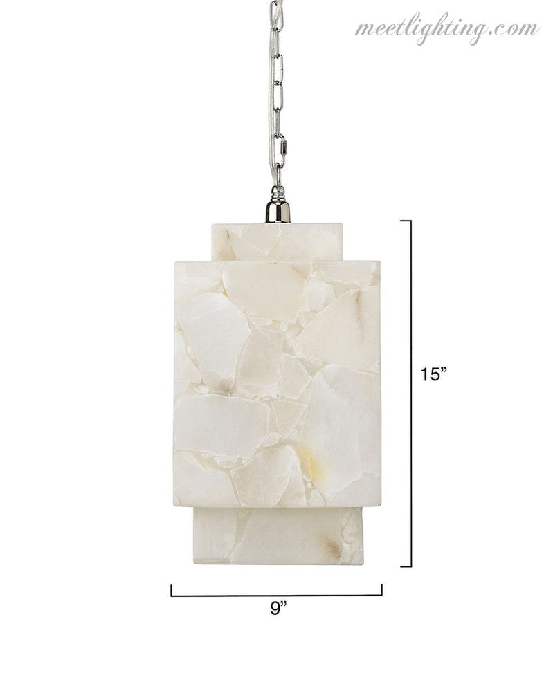 Alabaster Cube Pendant Light-Meet Lighting