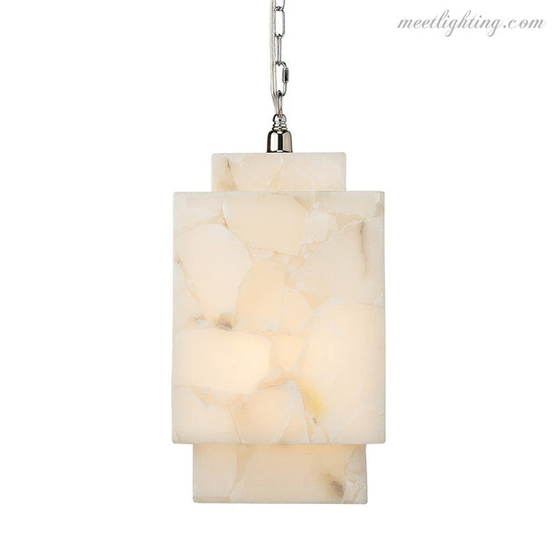 Alabaster Cube Pendant Light-Meet Lighting