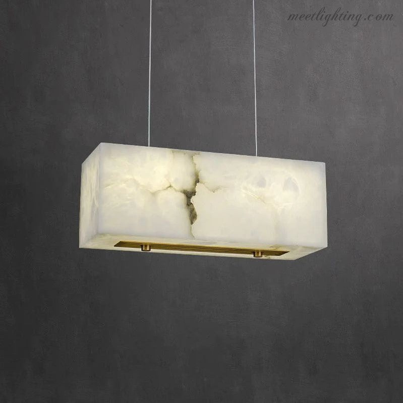 Alabaster Cubic Dining Room Chandelier-MEET LIGHTING