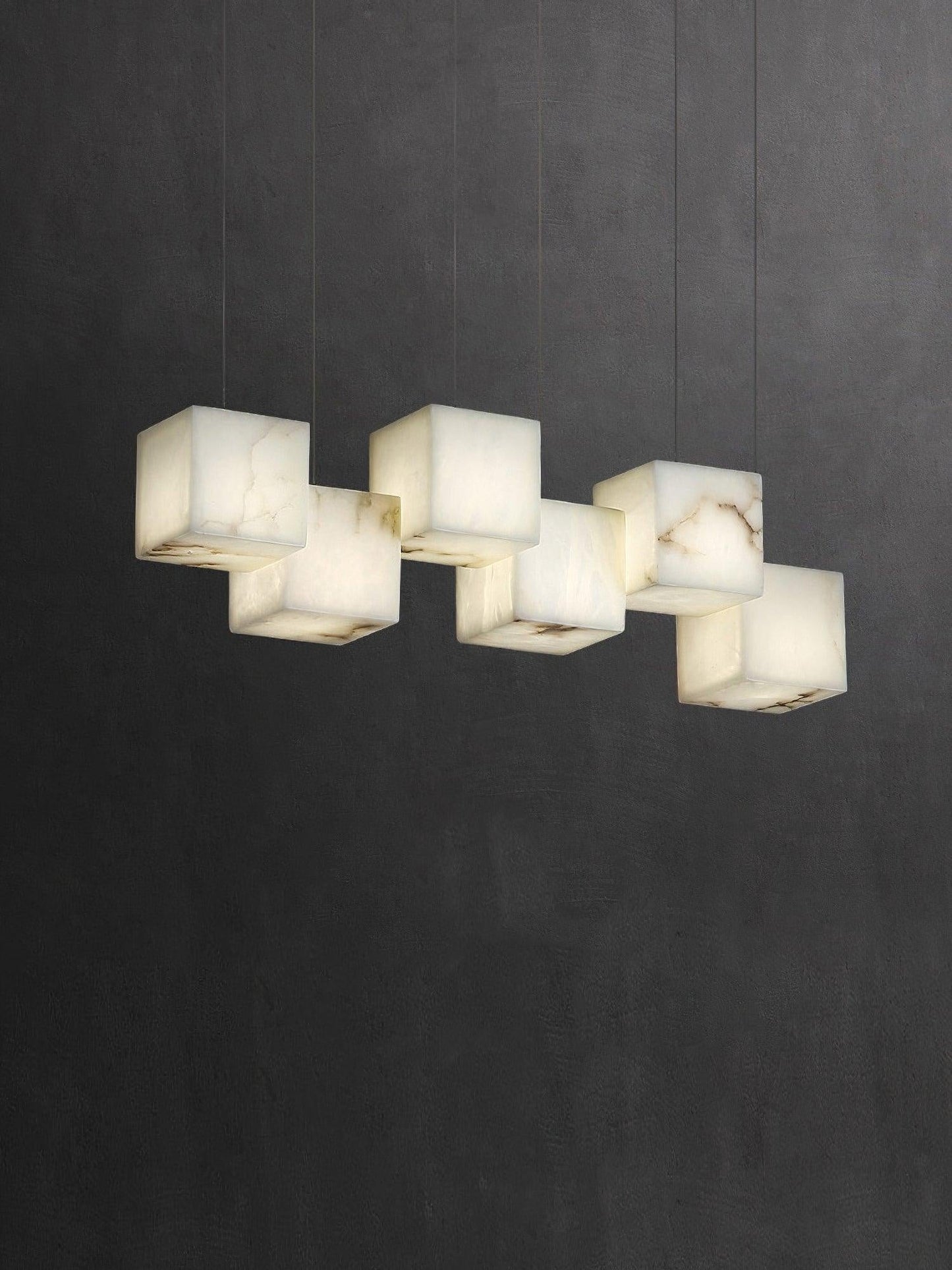 Alabaster Cubic Linear Chandelier-Meet Lighting