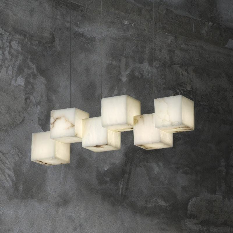 Alabaster Cubic Linear Chandelier-Meet Lighting