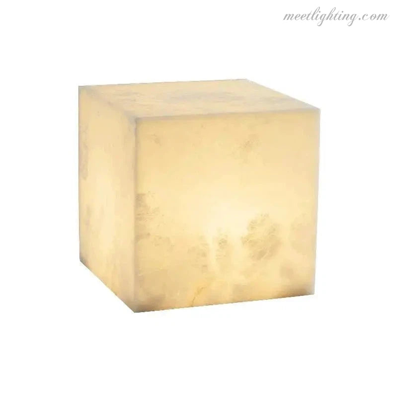 Alabaster Cubic Table Lamp Desk Light-Meet Lighting