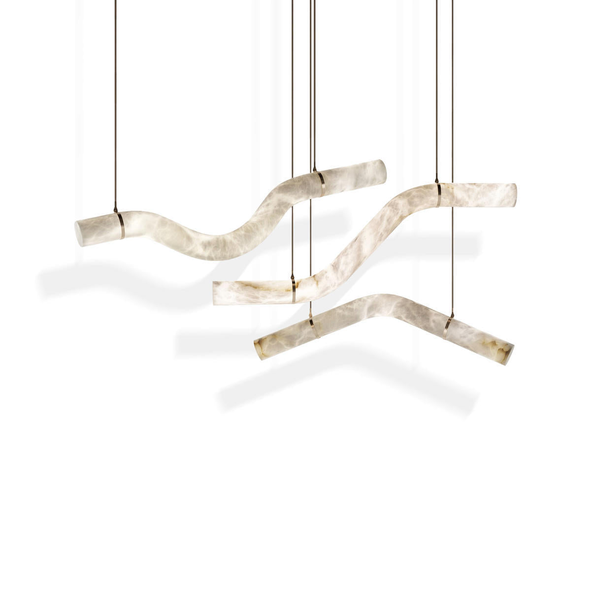 Alabaster Curved Chandelier-MEET LIGHTING
