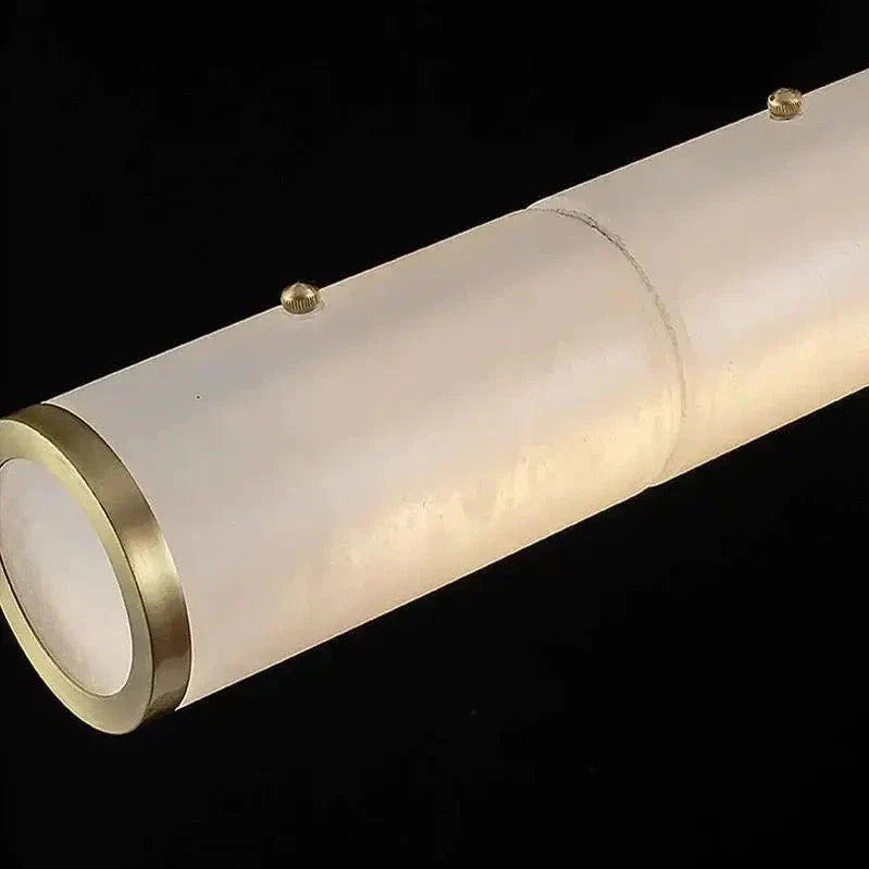 Alabaster Cylindrical Linear Chandelier-MEET LIGHTING