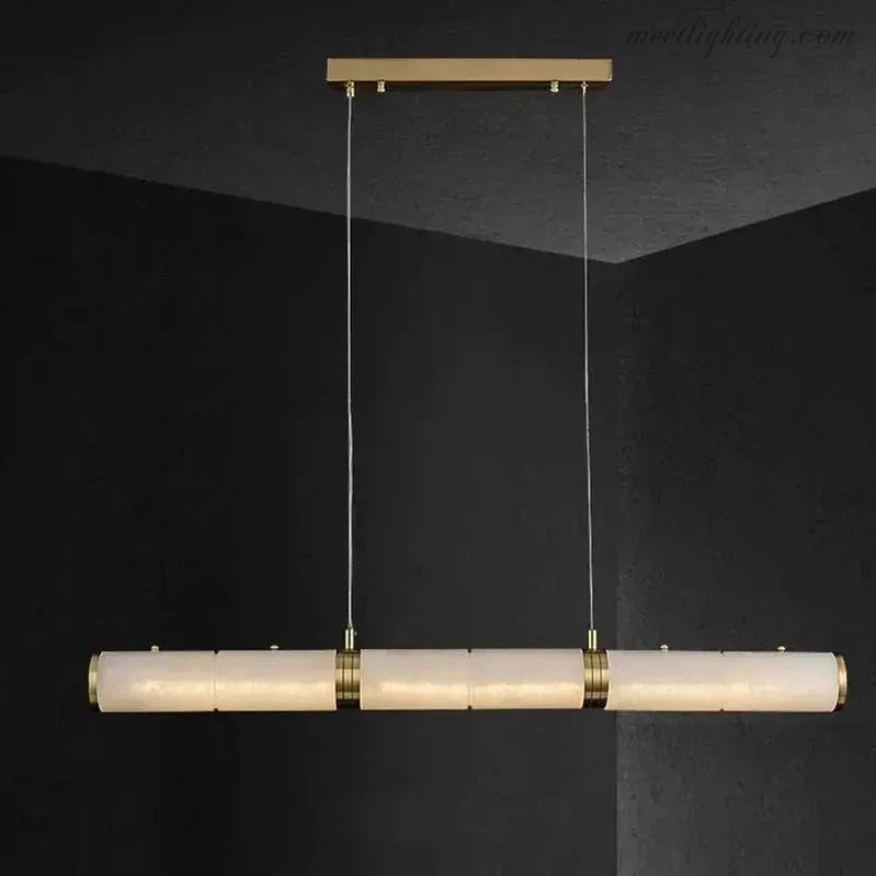 Alabaster Cylindrical Linear Chandelier-Meet Lighting