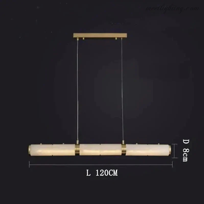 Alabaster Cylindrical Linear Chandelier-MEET LIGHTING