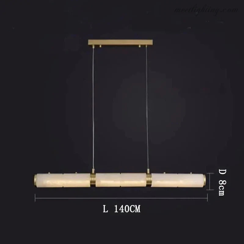 Alabaster Cylindrical Linear Chandelier-Meet Lighting