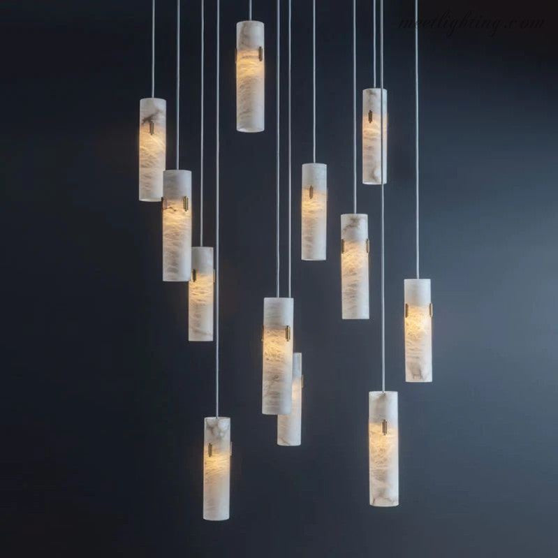 Alabaster Deco 12-Light Cluster Chandelier-MEET LIGHTING