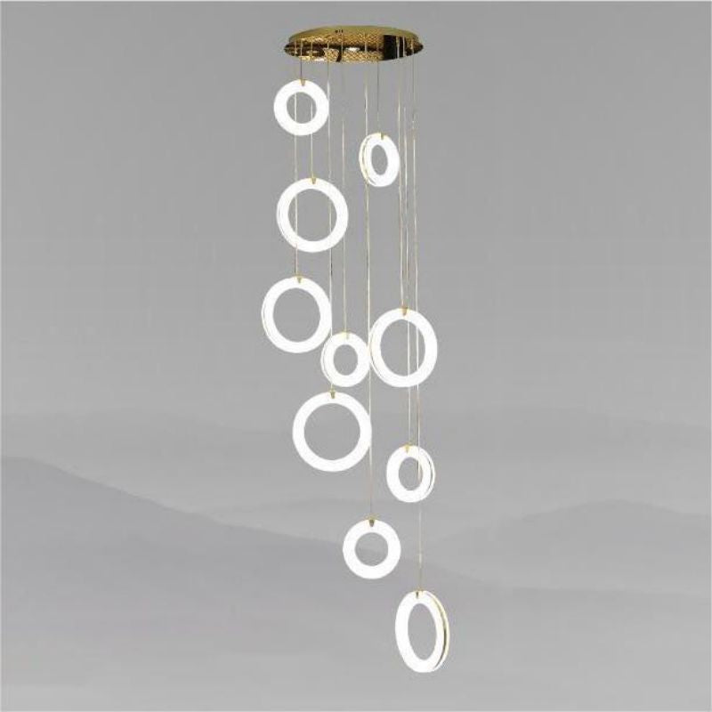 Alabaster Duplex Staircase Chandelier Light-MEET LIGHTING