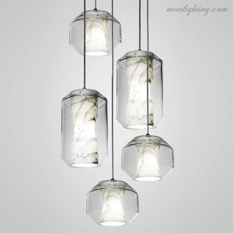 Alabaster Glass Pendant Lights for Dining Room-Meet Lighting