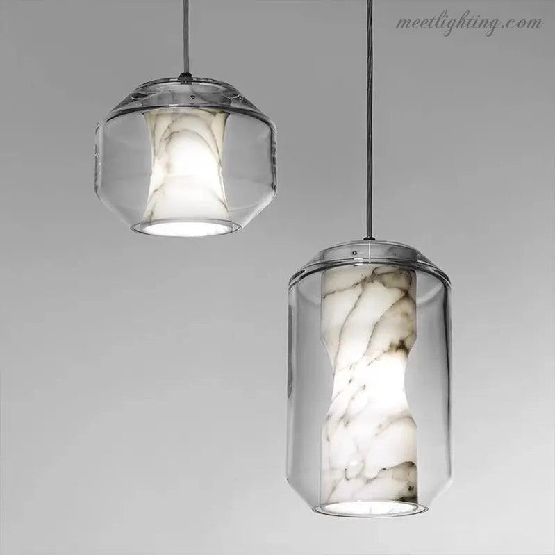 Alabaster Glass Pendant Lights for Dining Room-Meet Lighting