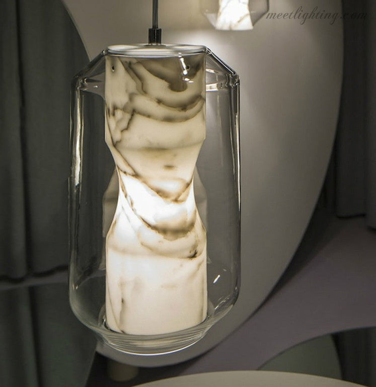 Alabaster Glass Pendant Lights for Dining Room-Meet Lighting