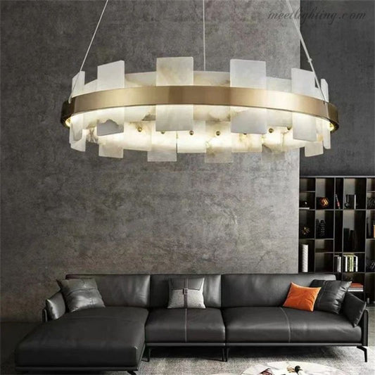 Alabaster Glo Modern Chandelier-Meet Lighting