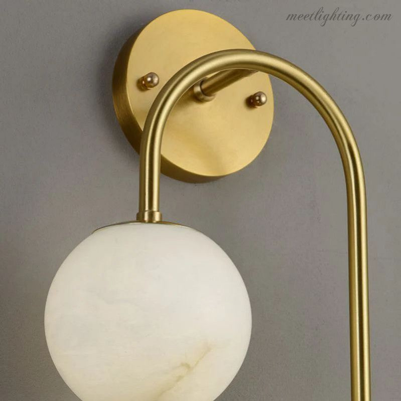 Alabaster Glo Modern Wall Sconce In Bedroom-Meet Lighting