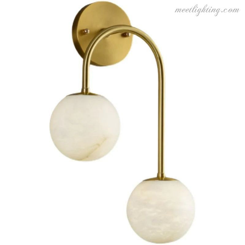 Alabaster Glo Modern Wall Sconce In Bedroom-Meet Lighting