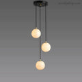 Alabaster Globe Wavy Chandelier-MEET LIGHTING