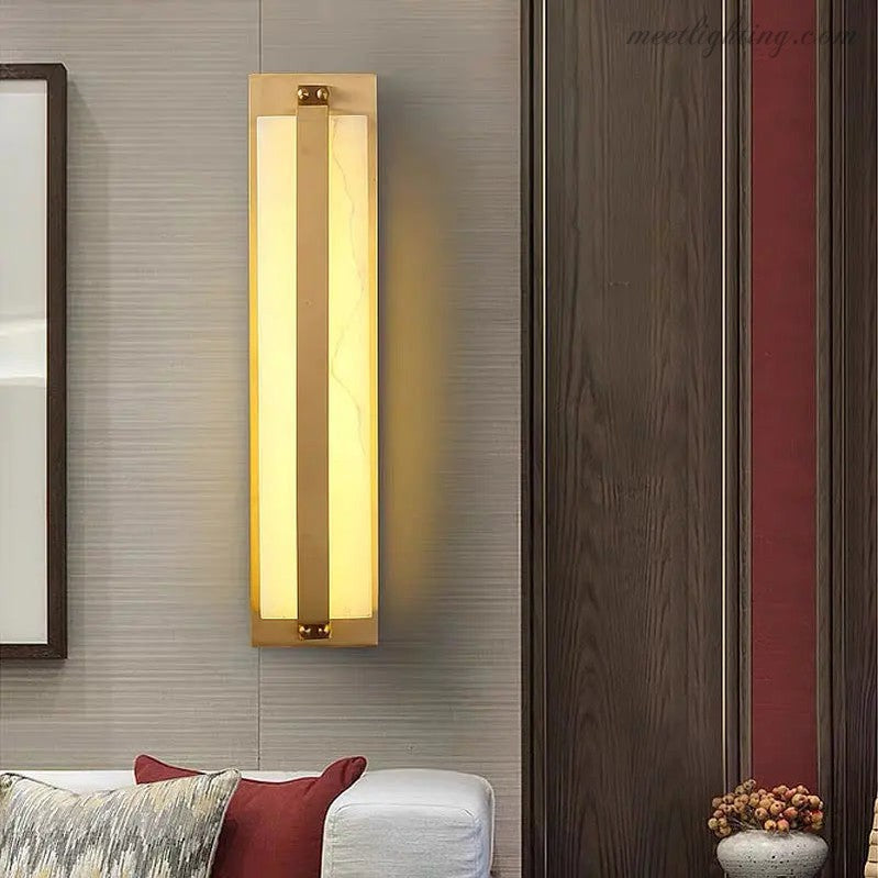 Alabaster Hallway Sconce Light Fixture-Meet Lighting