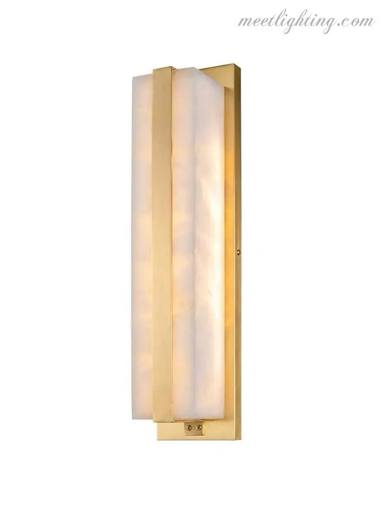 Alabaster Hallway Sconce Light Fixture-Meet Lighting