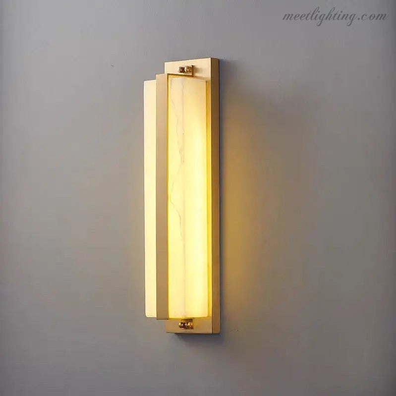 Alabaster Hallway Sconce Light Fixture-Meet Lighting