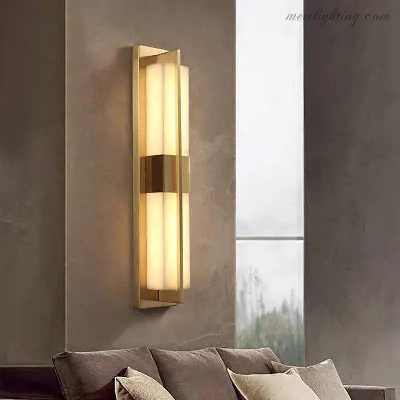 Alabaster Hallway Wall Sconce Light Fixtures-Meet Lighting